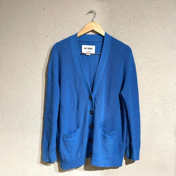 RE/DONE | Blue 90s Oversized Cardigan Size: Large - Picture 3 of 7